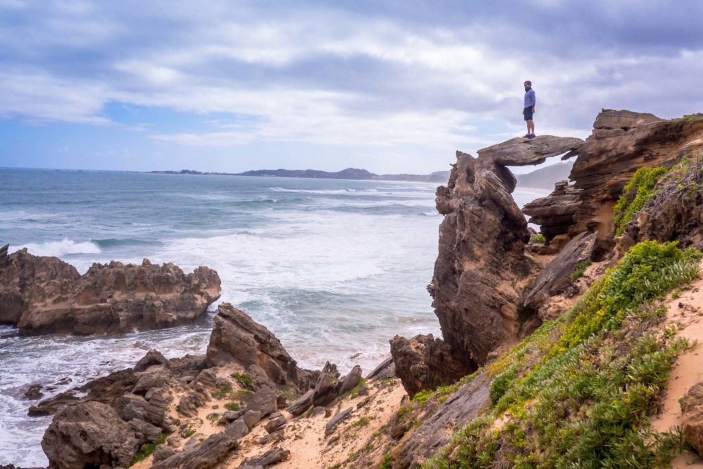 A traingle shaped rock near the sea of Knysna